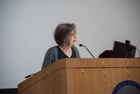 Rita Charon speaking at CUIMC's first Interprofessional Day of Action